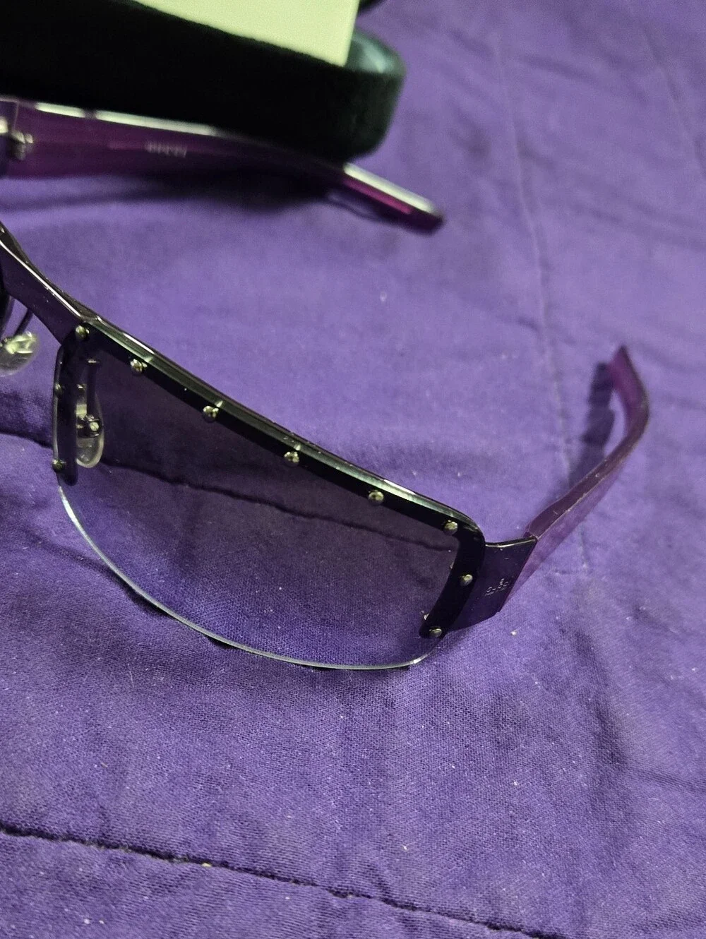 Gucci Purple Gradient Rimless Studded Sunglasses 1838F/S BLM46